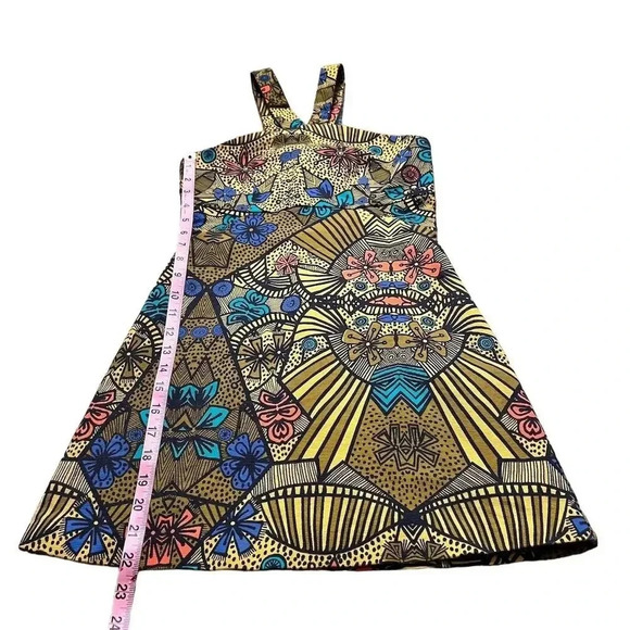Zara Trafaluc Women's S Floral Aztec Print Halter Mini Dress - Picture 4 of 9
